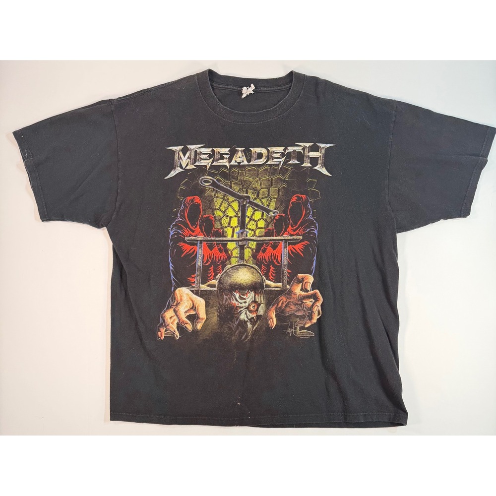 Megadeth Head Crusher Band Tee Shirt Mens 2XL Black Short Sleeve Graphic Cotton